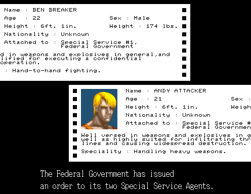 Crack Down Arcade Screenshot: Learn about your mission.
