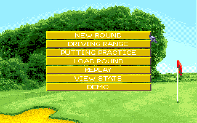 David Leadbetter's Greens Amiga Screenshot: The main menu.