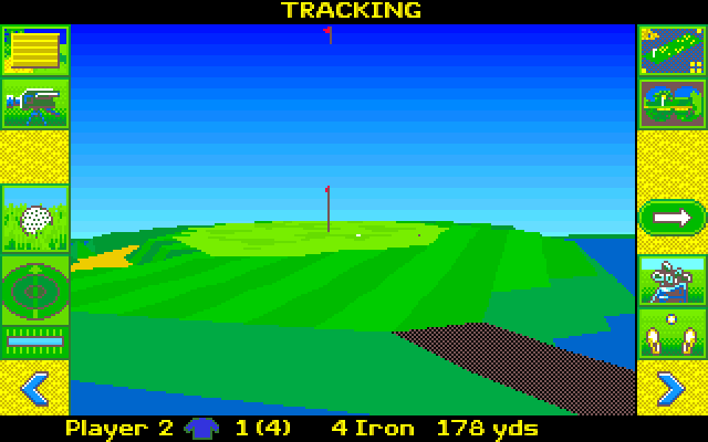 David Leadbetter's Greens Amiga Screenshot: Made it to the green safely!