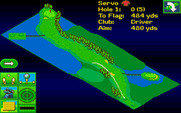 David Leadbetter's Greens for Amiga - Overhead view of hole 1.