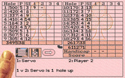David Leadbetter's Greens for Amiga - The scorecard; Didn't do very well on the first hole!