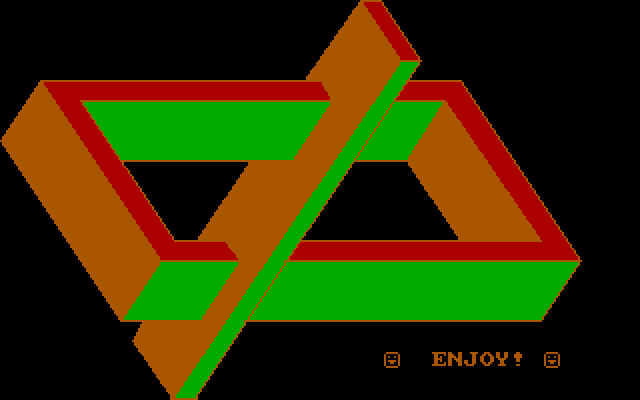 Anti-Ballistic-Missile IBM PC/Compatibles Screenshot: Enjoy! The game starts with alternating between the Davis Disk screen and this one as well as alternating colors.