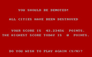 Anti-Ballistic-Missile for IBM PC/Compatibles - Game over...I lost this time!