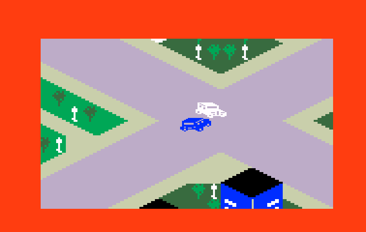Safecracker Intellivision Screenshot: Watch out! Don't hit other cars...