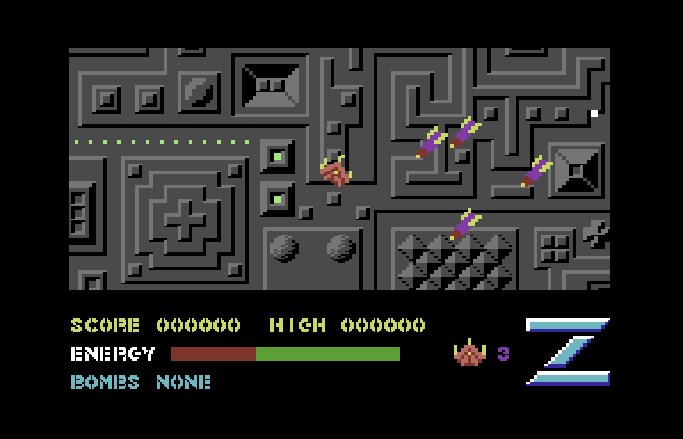 Z-Pilot Commodore 64 Screenshot: Game start.