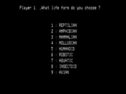 Andromeda Conquest for TRS-80 - What type of lifeform do you want to play as?