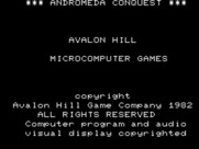 Andromeda Conquest for TRS-80 - Title screen.