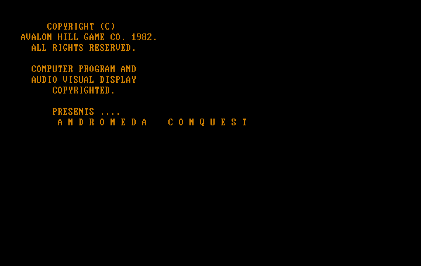 Andromeda Conquest IBM PC/Compatibles Screenshot: Title screen 1.