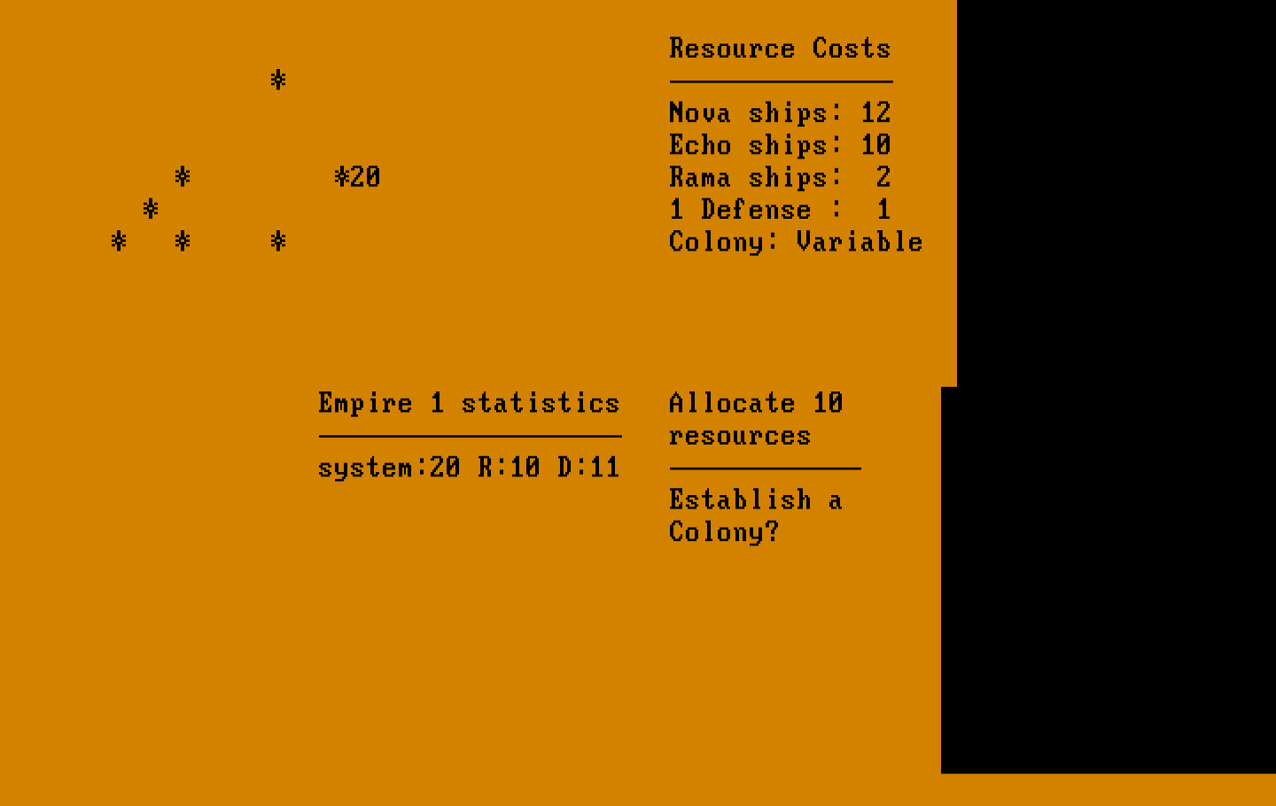 Andromeda Conquest IBM PC/Compatibles Screenshot: The game begins.