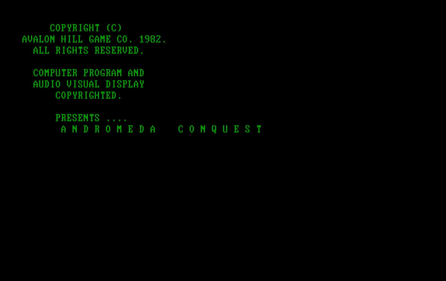 Andromeda Conquest IBM PC/Compatibles Screenshot: Title screen 1.