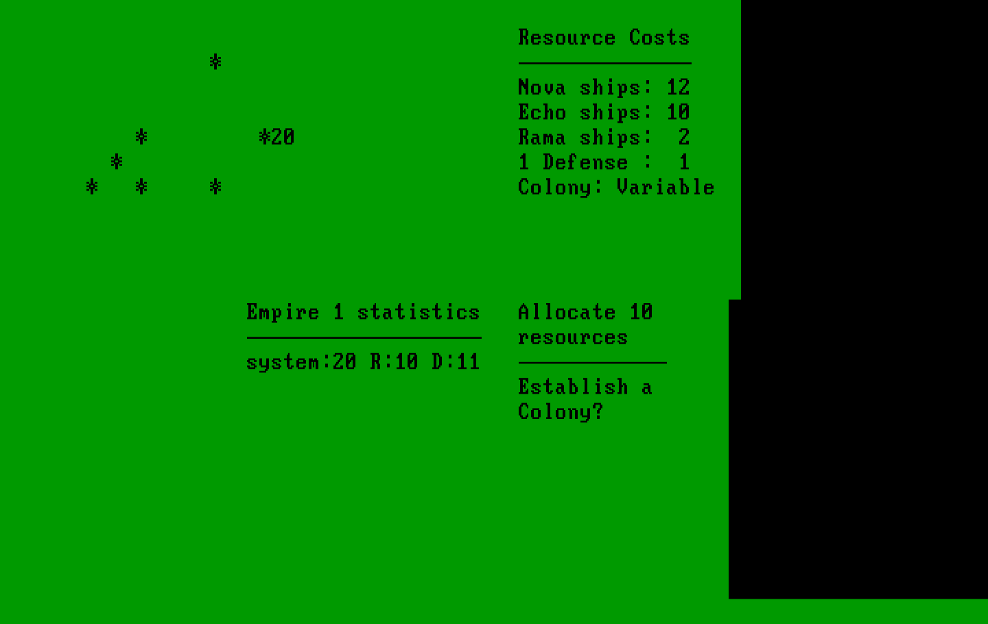 Andromeda Conquest IBM PC/Compatibles Screenshot: The game begins.