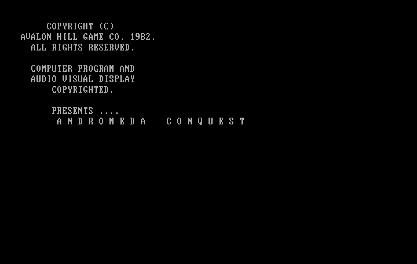 Andromeda Conquest IBM PC/Compatibles Screenshot: Title screen 1.