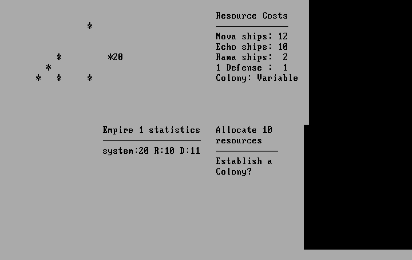 Andromeda Conquest IBM PC/Compatibles Screenshot: The game begins.