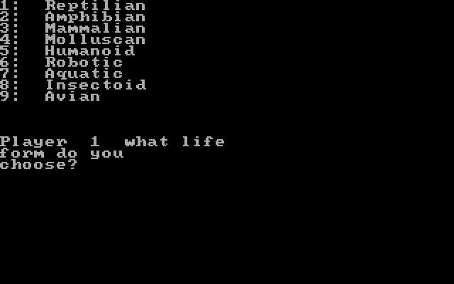 Andromeda Conquest IBM PC/Compatibles Screenshot: Setting up a new game.