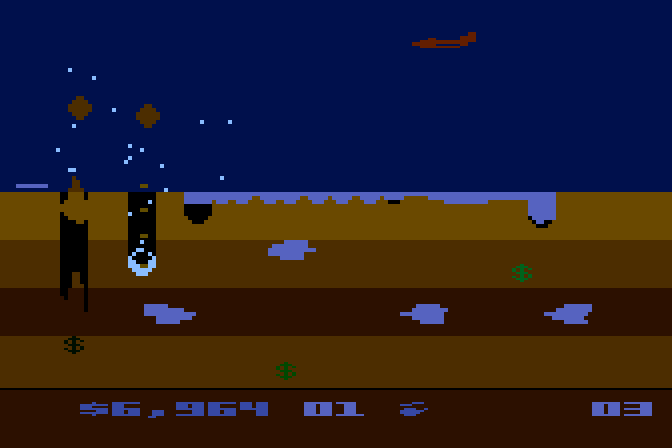 Buried Bucks Atari 8-bit Screenshot: I'm hit!