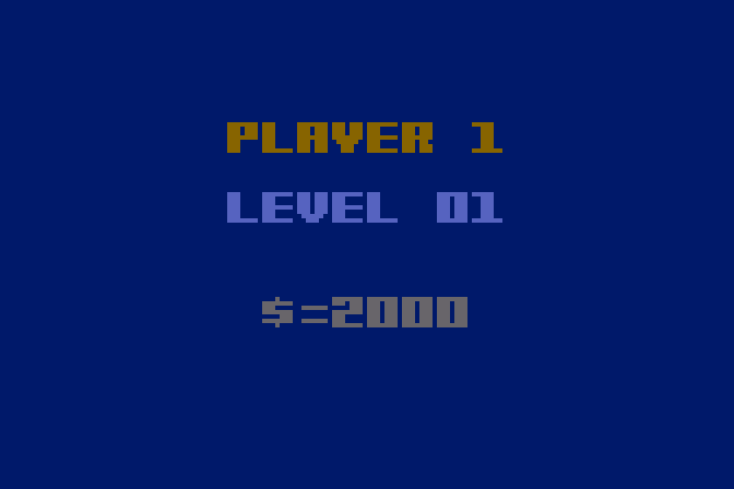 Buried Bucks Atari 8-bit Screenshot: Ready for level 01?