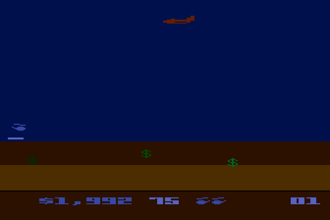 Buried Bucks Atari 8-bit Screenshot: Game start.