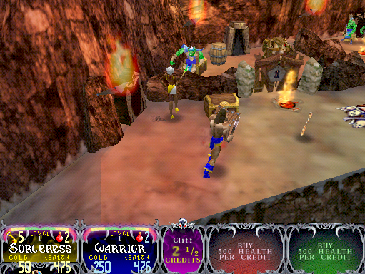 Gauntlet: Dark Legacy Arcade Screenshot: This area looks dangerous!