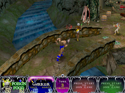 Gauntlet: Dark Legacy Arcade Screenshot: Entering the ghost town...