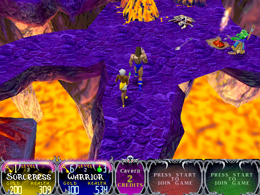 Gauntlet: Dark Legacy Arcade Screenshot: There's a choice of paths ahead...which way to go?