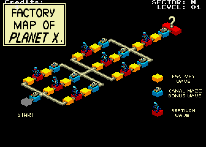 Escape from the Planet of the Robot Monsters Arcade Screenshot: Map of planet X...