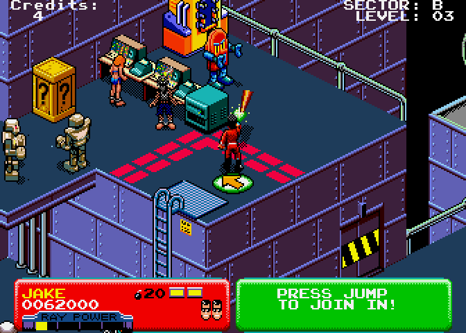 Escape from the Planet of the Robot Monsters Arcade Screenshot: On to the next area...