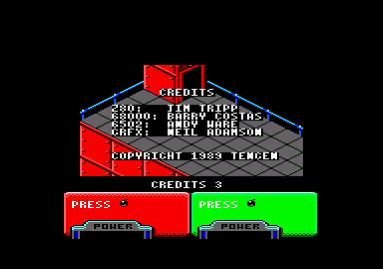 Escape from the Planet of the Robot Monsters Amstrad CPC Screenshot: Credits screen.