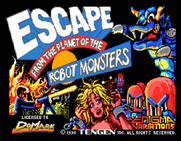 Escape from the Planet of the Robot Monsters for SAM Coupé - Title screen.