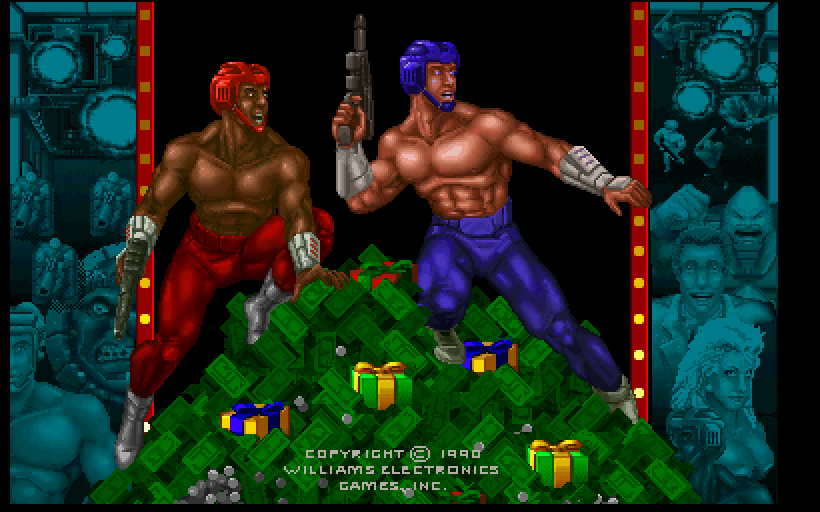 Smash T.V. Arcade Screenshot: Introduction / Game attract mode.