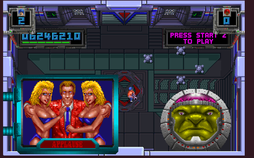 Smash T.V. Arcade Screenshot: Time to meet Scarface!