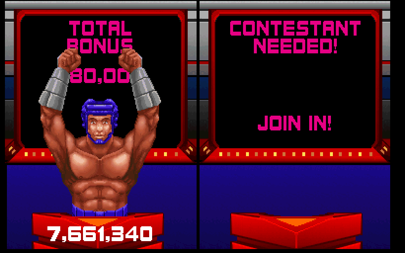 Smash T.V. Arcade Screenshot: End level bonuses!
