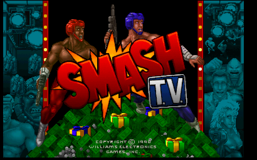 Smash T.V. Arcade Screenshot: Title screen.