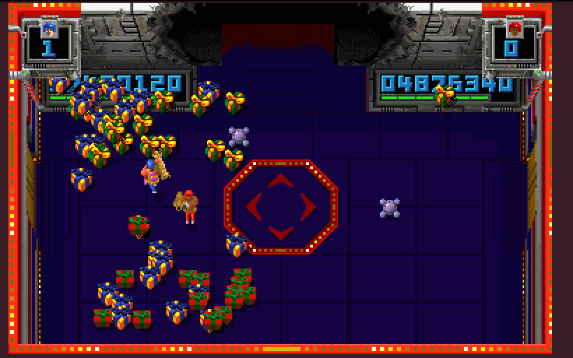 Smash T.V. Arcade Screenshot: A plethora of bonus items appear when you're victorious!