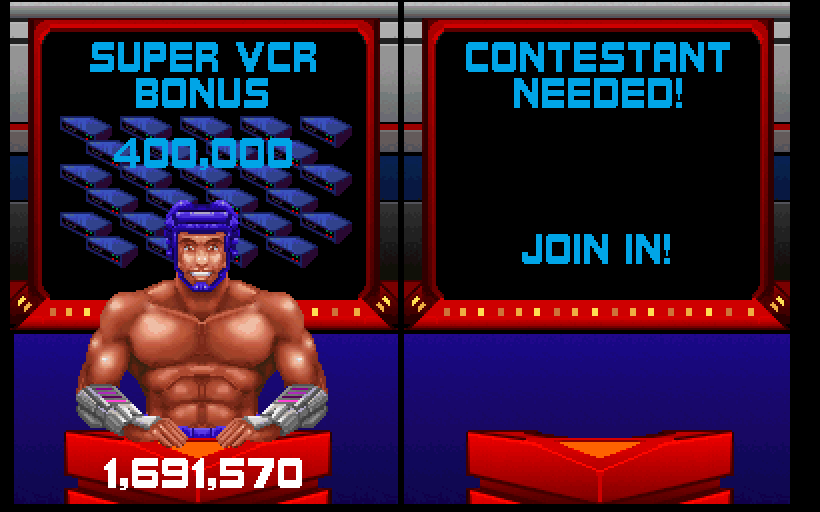 Smash T.V. Arcade Screenshot: Time to tally up some prizes!