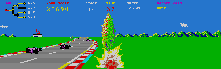 TX-1 Arcade Screenshot: Oops, I hit a tree...