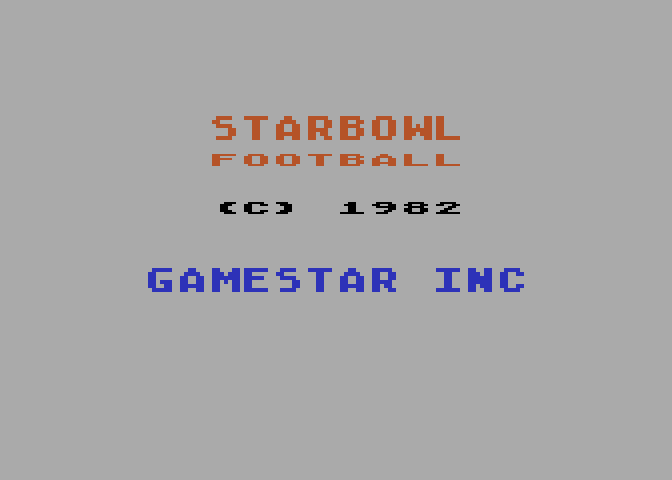 Starbowl Football Atari 8-bit Screenshot: Loading screen.