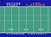 Starbowl Football for Atari 8-bit - Title screen and game options.