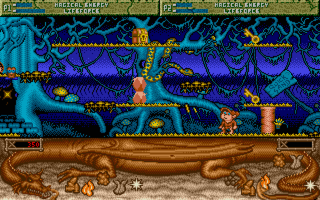 Spell Bound Atari ST Screenshot: How do I get past these obstacles?