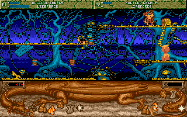 Spell Bound Amiga Screenshot: A treasure chest! I'll need a key to open it...