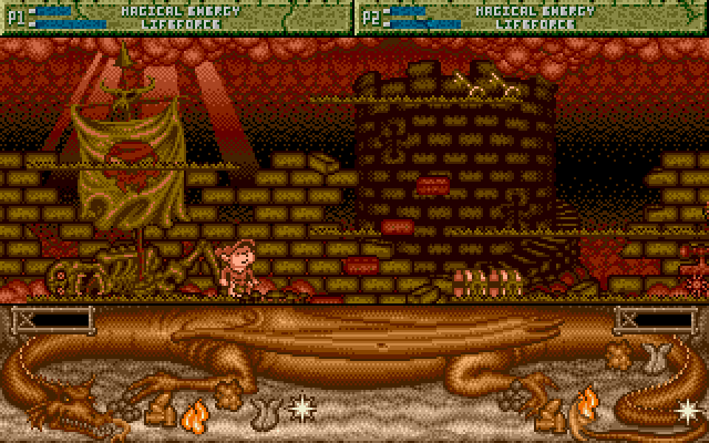 Spell Bound Amiga Screenshot: Watch out for these moving platforms...