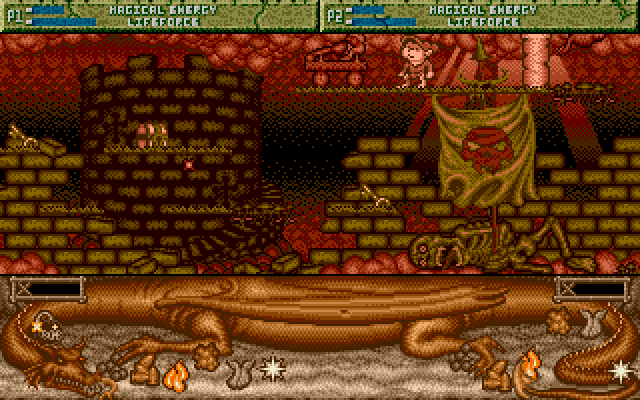 Spell Bound Amiga Screenshot: Don't get run over by moving objects.