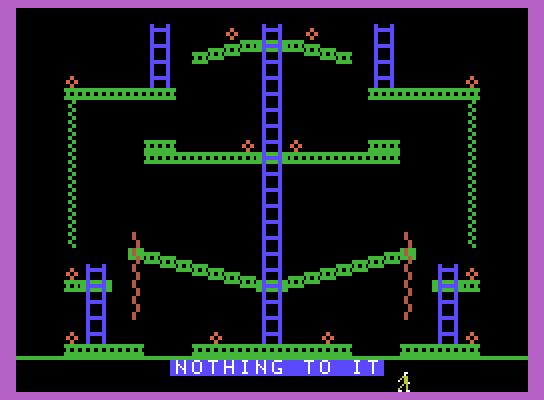 Jumpman Junior ColecoVision Screenshot: The first level; nothing to it!