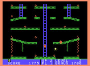 Jumpman Junior for ColecoVision - The second level is Fire! Fire!...I'm falling after touching a fire...