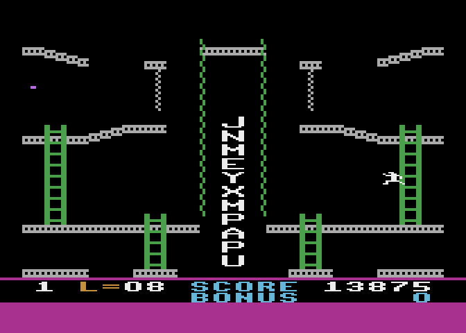 Jumpman Junior Atari 8-bit Screenshot: Level completed!