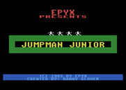 Jumpman Junior for Atari 8-bit - Title screen.