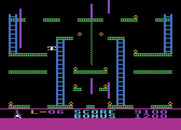 Jumpman Junior for Atari 8-bit - Falling after being hit by a moving wall...