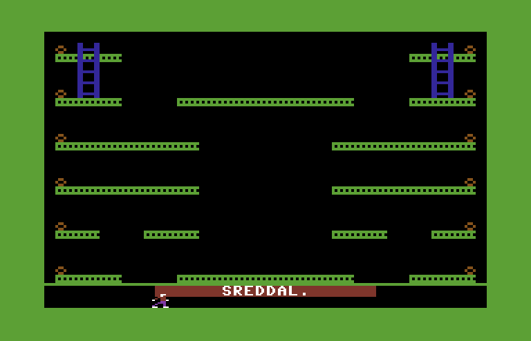 Jumpman Junior Commodore 64 Screenshot: Time for Sreddal...or, Ladders backwards...