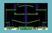 Jumpman Junior for Commodore 64 - Leaping to grab one of the bombs...