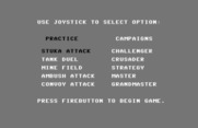 Desert Fox for Commodore 64 - The main menu.