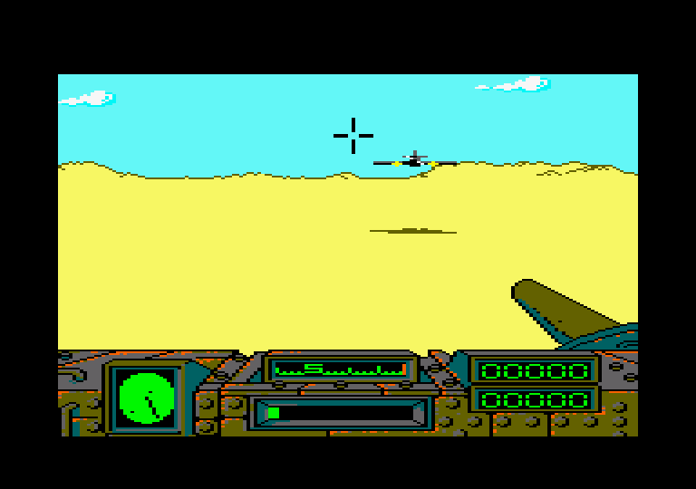 Desert Fox Amstrad CPC Screenshot: An enemy plane attacks...